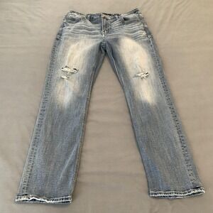BKE Men’s Relaxed Light Blue Distressed Jeans